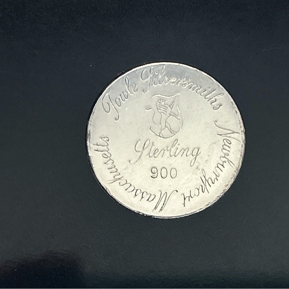 Vintage Towle Silversmiths 900 Silver Black Bakelite Footed Trinket Box - Picture 5 of 10